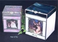 Stained Glass Photo Urn with Keepsake Compartment